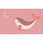 Πετσέτα θαλάσσης Whales σκούρο ροζ 160x90εκ. - Monneka